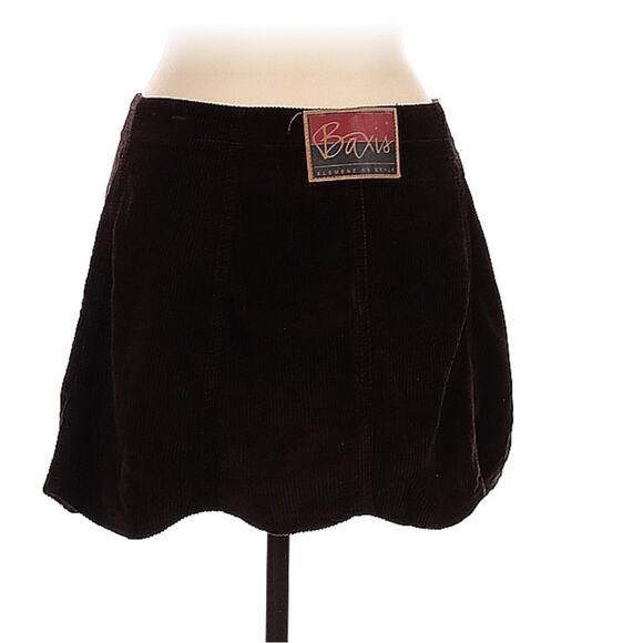 Vintage 90s Baxis brown corduroy scallop hem button down skirt, size 13 - Picture 3 of 6